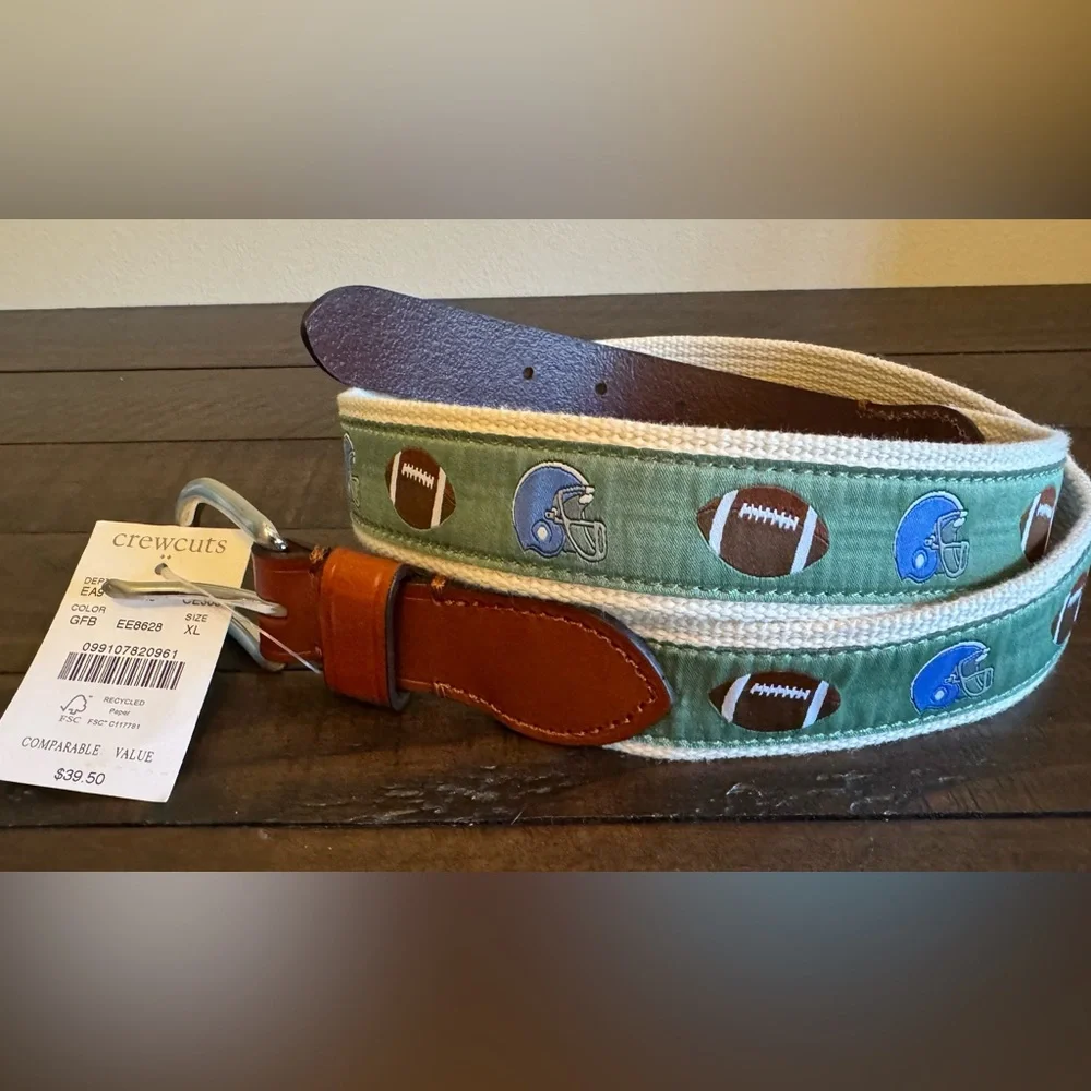 Crewcuts Brown Football Belt